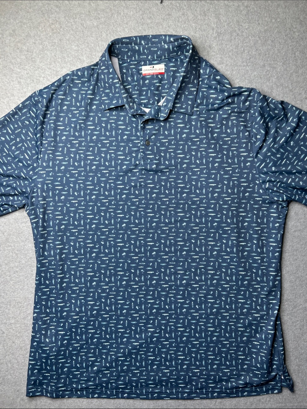 Grand Slam Performance XXLT Blue Polo with Micro pattern